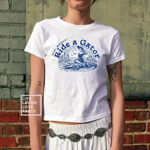 Gator Baby Tee Funny Coquette Y2K Top, Florida
