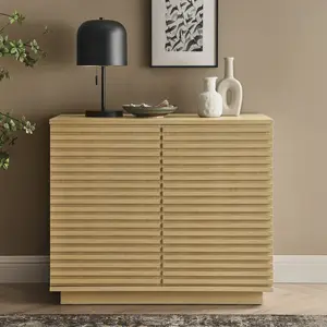 Render 2-Door Fluted Accent Cabinet in Oak