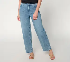 Me by Jennie Garth Petite Relaxed Barrel Leg Jeans- Indigo