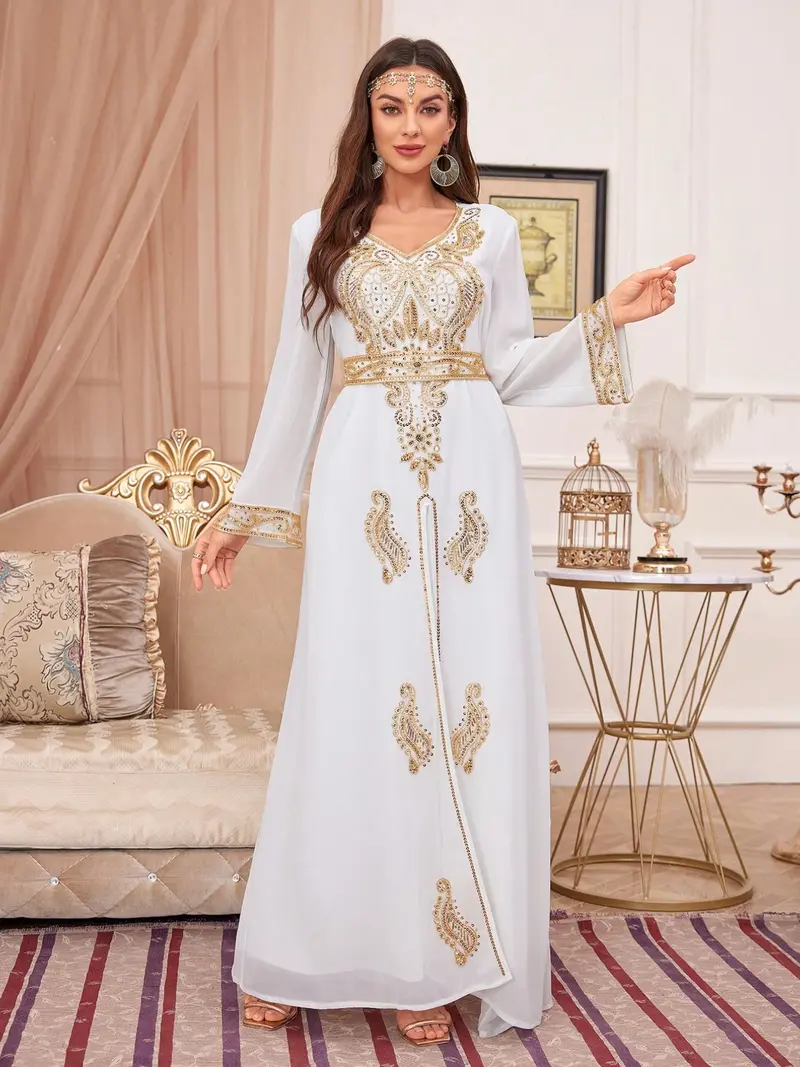 sachin and babi light blue dress 10 Beautiful Kaftan Dress Ideas for Your Next Custom Outfit – Qimra Clothing main image 1