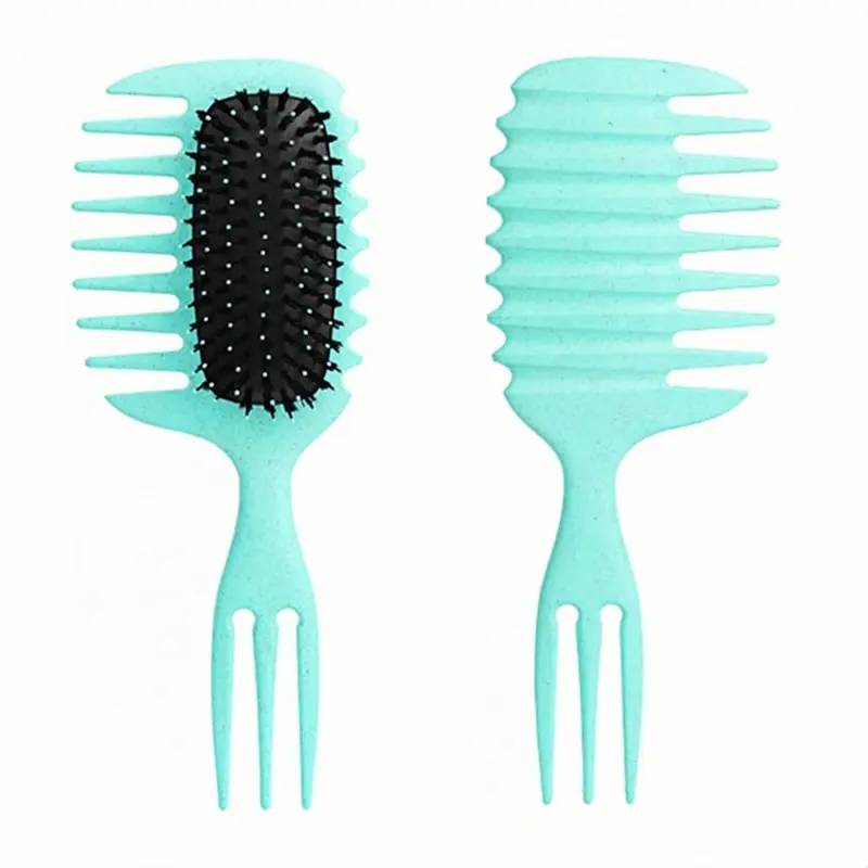 [2026 New] Eco-Friendly Ergonomic Curl Defining Detangling Brush Set - Double Bristles, Anti-Frizz, Gentle Glide for Thick Kinky Curly Hair, Wet/Dry Hair Tool, Edge Lift & Shaping Back to School Essential