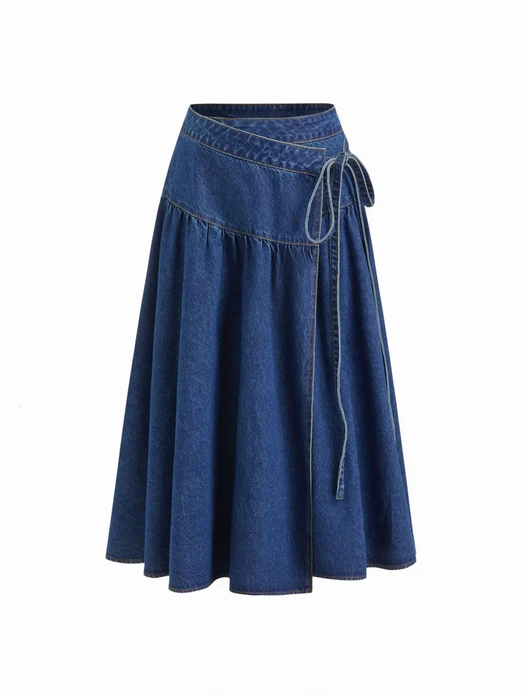 Cider Denim Mid Rise Wrap Tie Side Maxi Skirt Cider Denim Mid Rise Wrap Tie Side Maxi Skirt