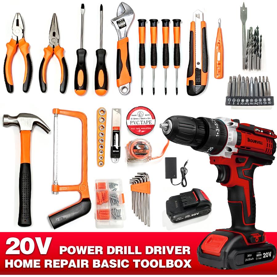 128 Piece Tool Set Kit - Power Tool kit with 21V Cordless Drill, Household Tools Set with DIY Hand Tool Kits For Fence Installation, Room Décor, FurnitureAssembly, And Daily Repairs#summerfinds toolupgrade 128 Piece Tool Set Kit - Power Tool kit with 21V Cordless Drill, Household Tools Set with DIY Hand Tool Kits For Fence Installation, Room Décor, FurnitureAssembly, And Daily Repairs#summerfinds toolupgrade