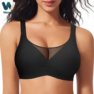 Werena Seamless Wireless Bras for Women Casual Adjustable T-Shirt Bra with Back Smoothing Comfortable Bralette for Everyday Support