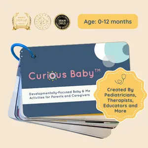 Curious Baby Activity Cards for Baby 0-12 Months | 40+ Developmental Activities Designed by Early Childhood Experts | Reusable Baby Play Activities