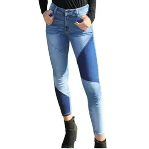 Stretchy Denim Bottom Pants Basic Button Closure High Waisted BL450 Jean Womenswear Skinny Spandex Trouser