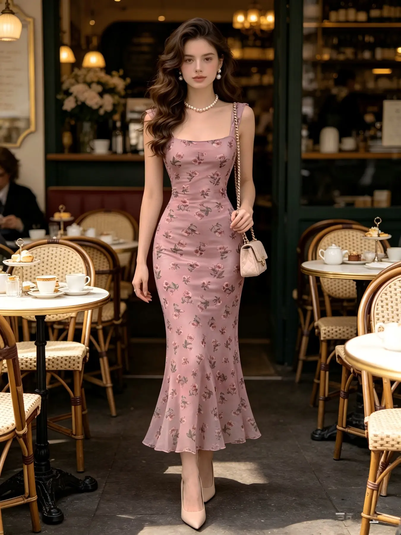 2026 Strapless Mesh Floral Print Dress, Bohemian Boho Elegant Chic Evening Gown, Formal Wear, Perfect for Special Occasions, Unique Design, High-Quality Material