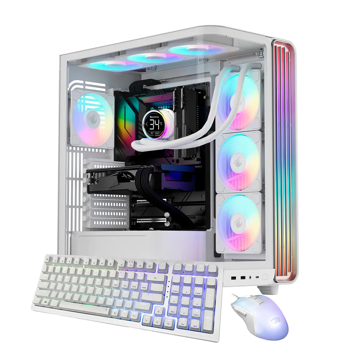 iBUYPOWER Trace TWRA7N57T01 Liquid Cooled Gaming Desktop Computer, AMD Ryzen 7 9800X3D 4.7GHz, 32GB RAM, 2TB SSD, NVIDIA GeForce RTX 5070 Ti 16GB, Windows 11 Home, White