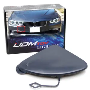 iJDMTOY Unpainted/Primed Front Bumper Tow Hook Cap Cover Replacement For 2013-2015 Pre-LCI BMW F30 F31 320i 328i 335i Standard Bumper