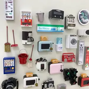 3D Fridge Magnets Magnetic Fridge Sticker Simulation Mini Appliances Model Refrigerator Sticker Ornaments Fridge Diy Decoration
