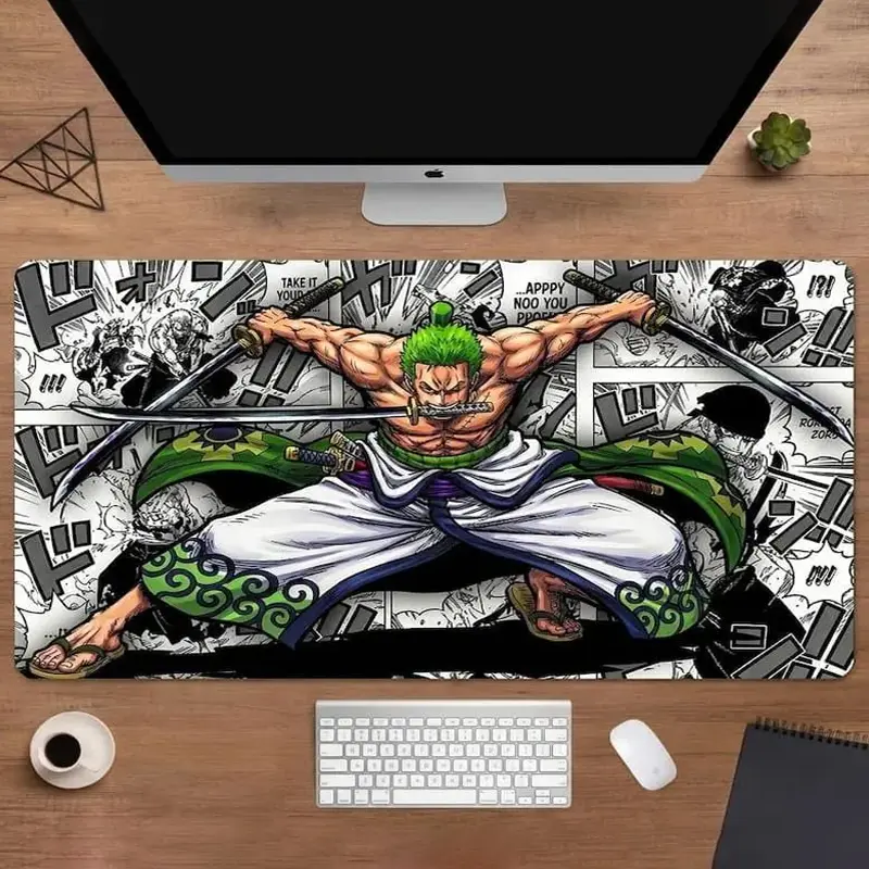 Anime Mouse Pad, Kawaii OP Manga Collage Desk Mat, Zoro Inspired Desk Mat, Aesthetic Cartoon Desk Pad – FASTSHIPPING