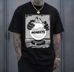 Arctic Monkeys Crystal Ball Graphic T-Shirt Vintage Indie Rock Band Tee, Fortune Teller Crystal Ball Illustration Alternative Rock Artwork Shirt, Premium Cotton Unisex Streetwear Graphic Tee For Indie Rock Music Fans