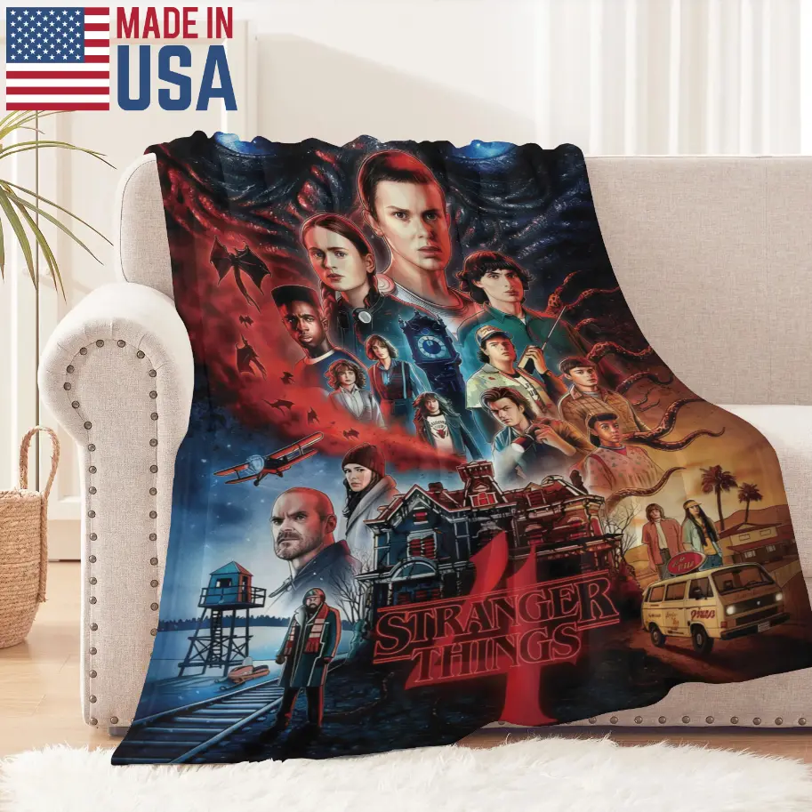 Stranger Things 1-5 blanket, film and television IP fan gift, soft