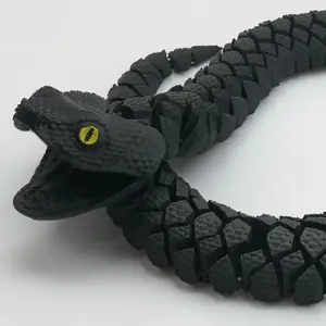 Bush Viper-Articulated Statue, Nature-Inspired Decor for Home - PLA Material, Lifelike Appearance Ornaments Decoration animal figurine