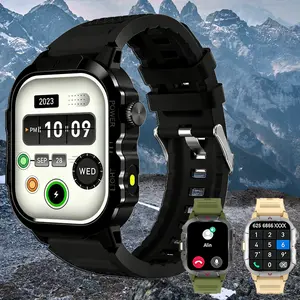 IP68 2.01" HD Smart Watch for Men with AI Voice Control, Call & Dial Integration, 100+ Sports Modes Fitness Tracker, LED Lighting Effects, Multi-Function Smartwatch, Android & iPhone Compatible, Plus Two Bonus Silicone Straps