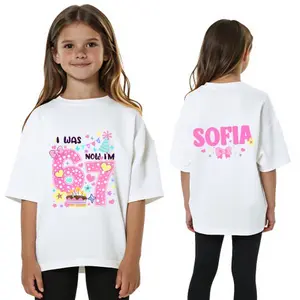 Custom Birthday Shirt for girl,  I was 6 now I'm 7 customized Fun Trendy Birthday shirt, Birthday Gifts