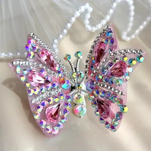Handmade moving Wings Butterfly Hair Clips with Gift Box - 90s Vintage Crystal Style Hair Accessories Great Gift for Halloween Christmas