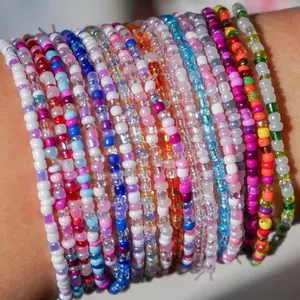 Handmade Glass Seed Bead Bracelets set of 4