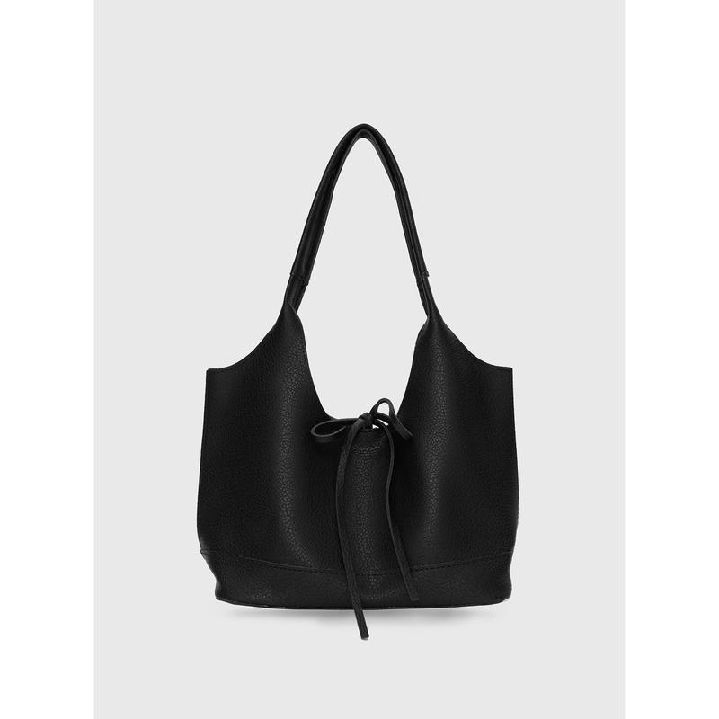 Nonstop Bow Detail Shoulder Bag Black