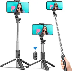 Selfie Stick Tripod, All in One Extendable & Portable  Tripod Selfie Stick with  Remote Compatible with  16 15 14 13 12 11 pro Xs Max 8 7, Galaxy Note10/S20/S10/ 9/9 PRO etc