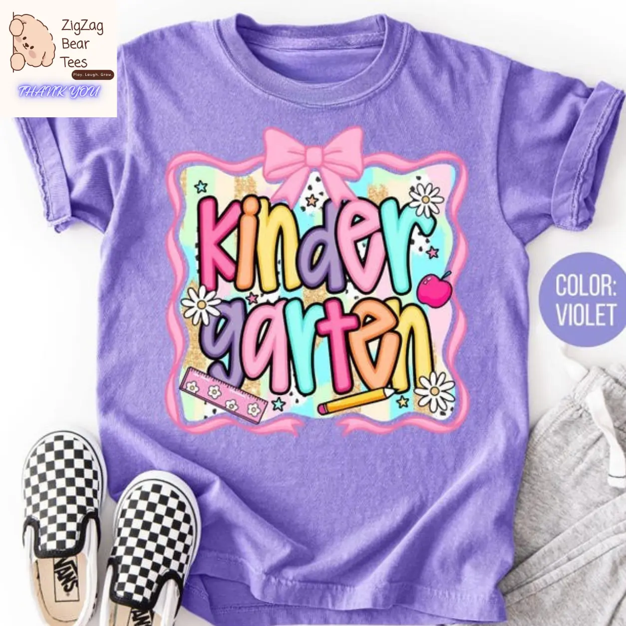 Kindergarten Kids Shirt, Cute Back to School Tee for Boys & Girls, Colorful Kindergarten Student T-Shirt, First Day of School Outfit, Kids Gift