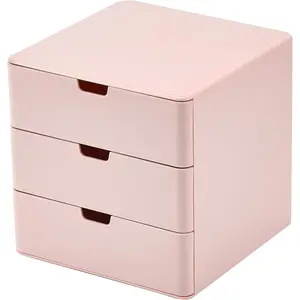 3-Drawer Vanity Organizer, Compact Storage Organization Drawers Small Size Pink
