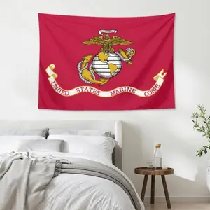 Sided Marine Corps USMC Flag 3x5ft Outdoor- Heavy Duty Polyester US Marine Army Military Flags Banner with 2 Brass Grommets