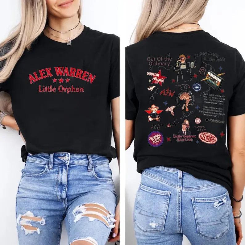 2 Sided Alex Warren Tour 2026 Shirt, Music Lover Merch Gift, Unisex Cotton Shirt, Alex's Tour 2026, Concert Merch, Gifts For Alex Fans