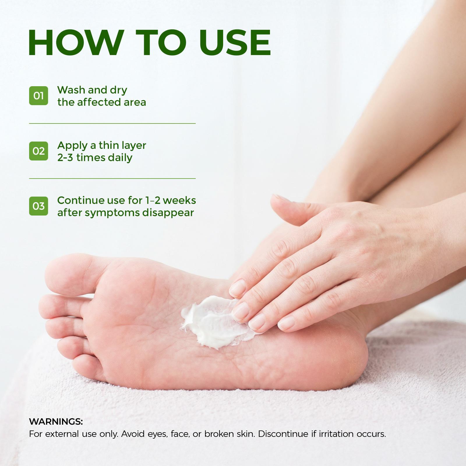 Inlifay Antifungal Cream, Advanced 2% Miconazole Nitrate for Athlete's Foot, Ringworm & Jock Itch. Effective Anti Itch Relief for Peeling, Cracked Skin & Sweaty Odor. Gentle Daily Foot & Body Care Routine for Men & Women