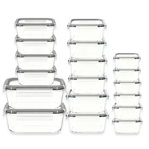 18 Pack Airtight Leakproof Glass Food Storage Containers, BPA Free Meal Prep Set for Home Kitchen & Outdoor Picnics