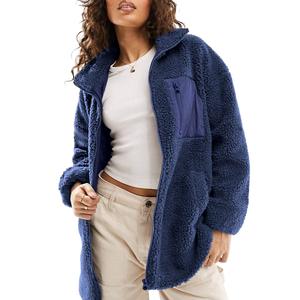 Dokotoo Womens Winter Trendy Full Zipper Fleece Jackets Long Sleeve Relaxed Warm Teddy Coats with Pockets