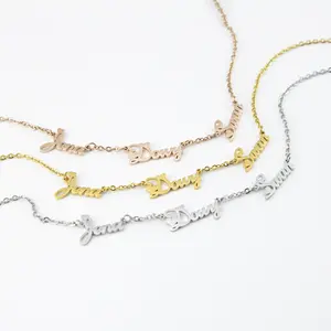 AS029 Private Customization DIY Stainless Steel Name Necklace Family Member English Alphabet Necklace
