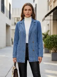 Women's denim long-sleeved jacket is made of high-quality fabric and fitted with a chic pocket design and unique cut for comfort and practicality. The combination of classic design and modern fashion elements is suitable for many occasions, and it is