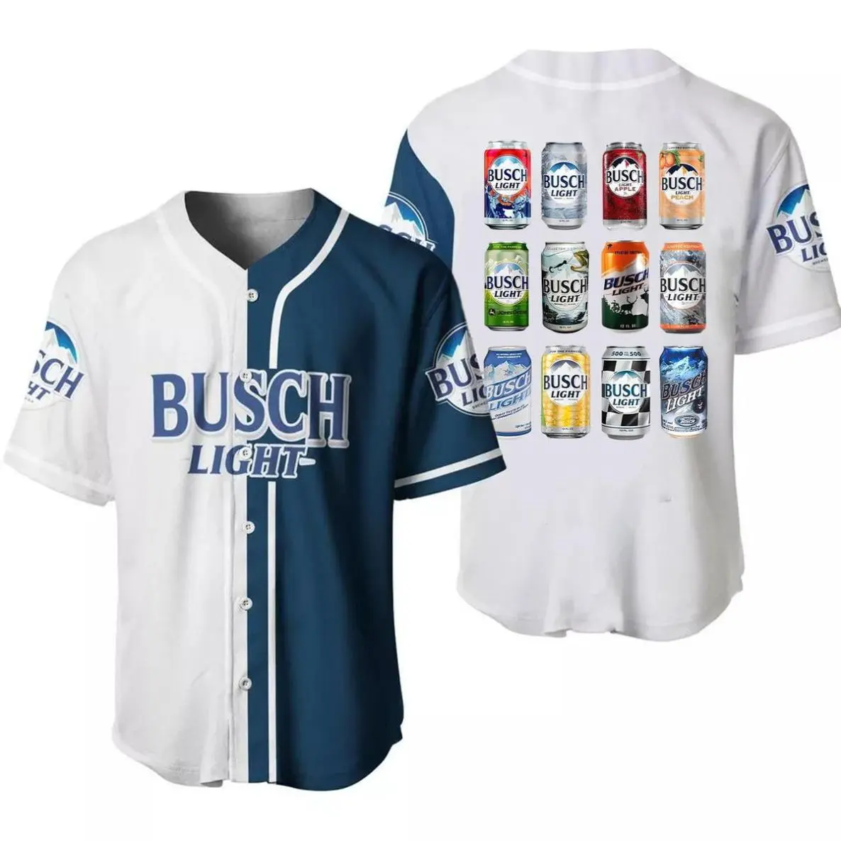Busch Light And All The Limited Edition Cans Beer Baseball Jersey, Beer Lovers Shirt Gift for Men and Women , Baseball Jersey