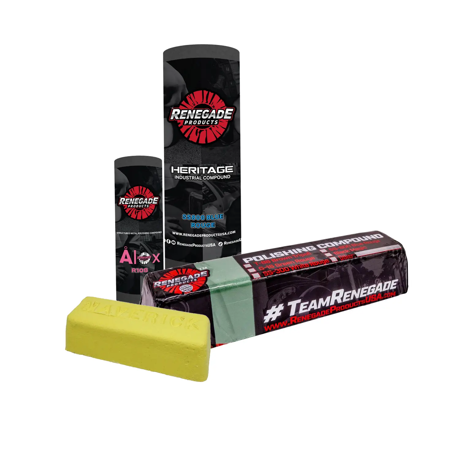 Renegade Products Coloring Metal Polishing Compound for Buffing Wheels – High Shine Finish for Aluminum & Stainless Steel, Bars & Tubes Renegade Products Coloring Metal Polishing Compound for Buffing Wheels – High Shine Finish for Aluminum & Stainless Steel, Bars & Tubes