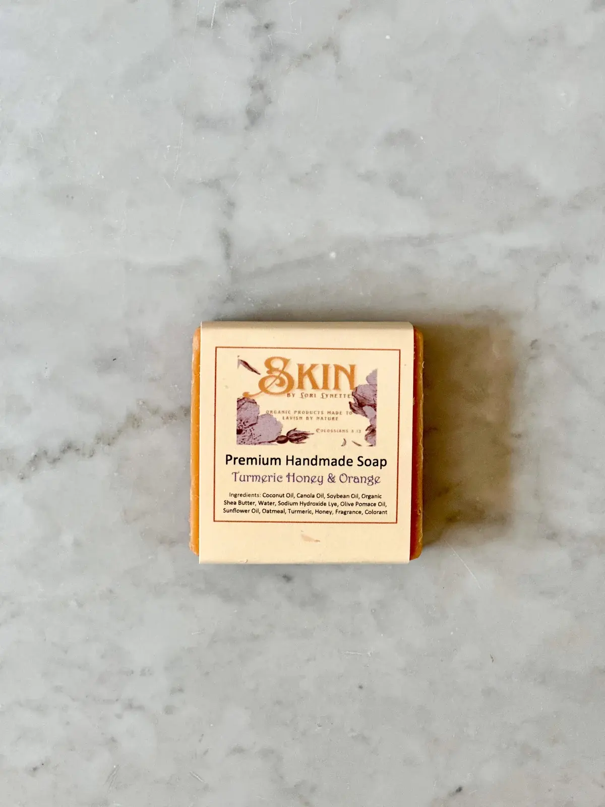 Skin by Lori Lynette Skin Brightening Turmeric Orange & Honey Bar Soap