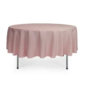 90 inch Polyester Round Tablecloth Blush