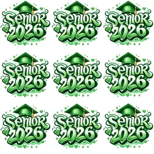 9-Piece DIY Iron-On Graduation Cap Embroidery Patches, Stylish Embroidery Design, Easy Heat Transfer, Durable Washable Plastic, Ideal Gift for Men and Women