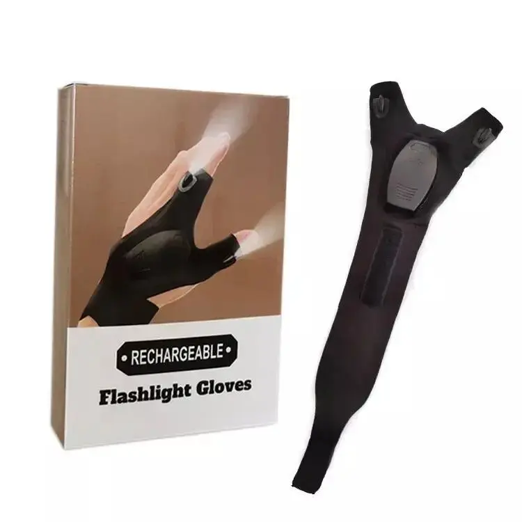 LED Flashlight Gloves – USB Rechargeable for Night Fishing, Car Repair, Camping,Hiking,Fishing Accessory,Fishing Gear