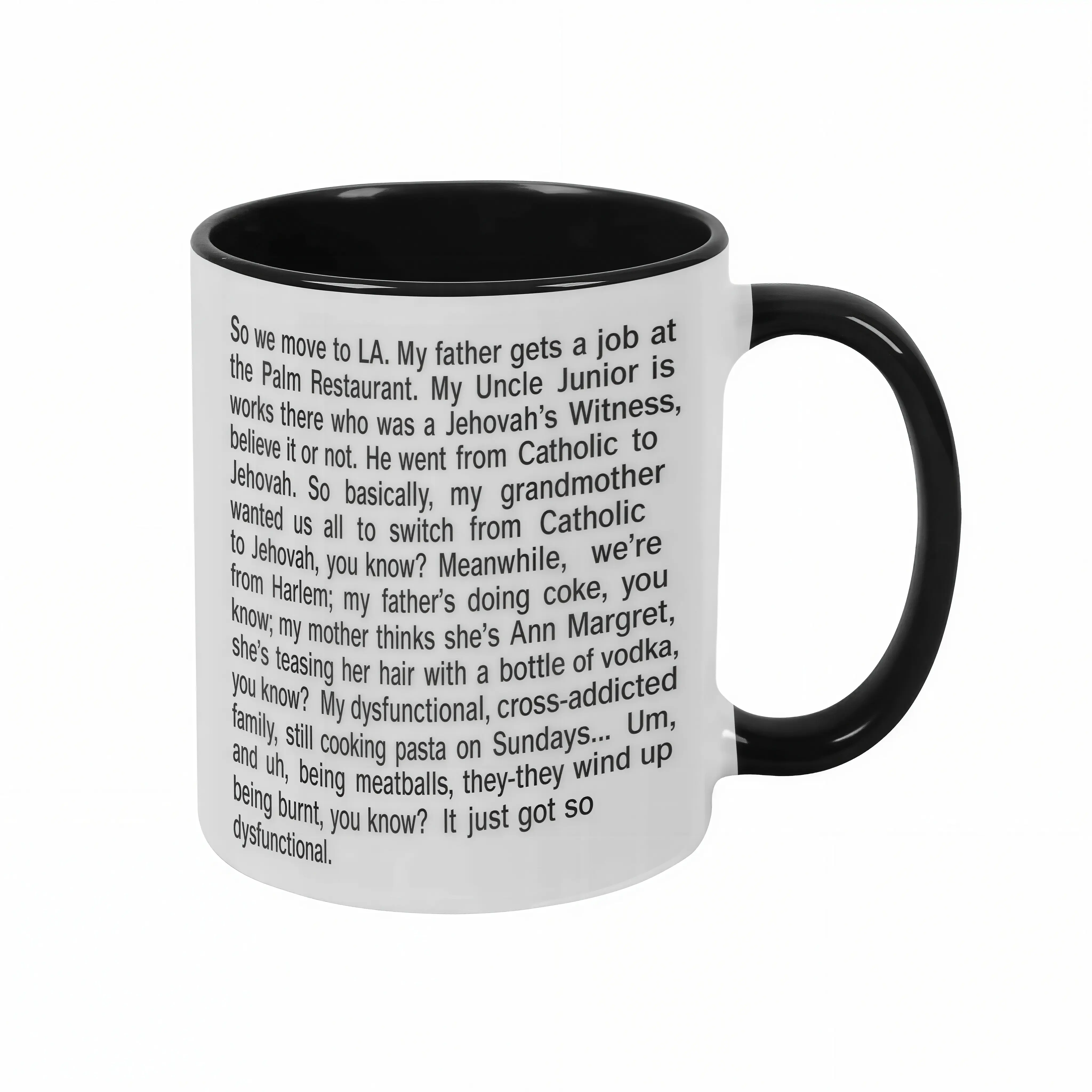 "So We Move To LA" Quote Ceramic Mug (11oz/15oz) - Retro Typography Print, Funny Inspirational Text, Unique Drinkware for Home & Office, Coffee Lovers' Unique Gifts