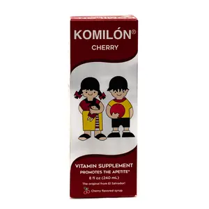 Komilón Liquid Cherry Dietary Vitamin Supplement Syrup, Supports Metabolism - 240 mL
