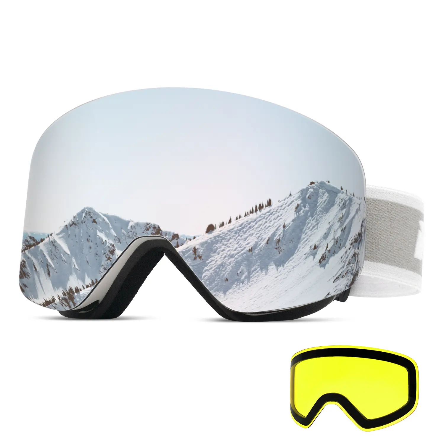 P2 White Frame/Silver Lens(VLT 13%) + Yellow Lens