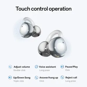 2026 New TWS Wireless Clip-On Open-Ear Earbuds - Ergonomic Audio Headphones with Bass, AAC Stereo, High-Definition Calling, HIFI Sound, Compatible with iPhone & Android, Ideal for Sports