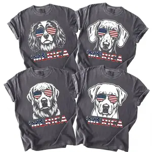 [Sale Up To 50%] Comfort Colors 50+ Dog Funny 4th of July Shirt, Merica Golden Retriever Shirt, 4th of July Australian Shepherd Dog Shirt, Black Labrador Mom Gift, Patriotic Dog Tee - Shoshana Kersey