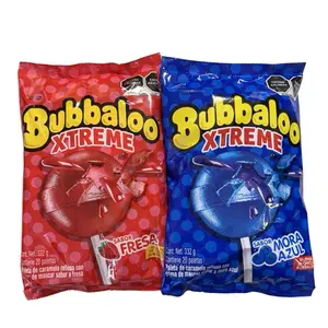 Bubbaloo Xtreme lollipops filled with gum 20 pieces -strawberry -blueberry  Sweet Candy Snack Bonbon