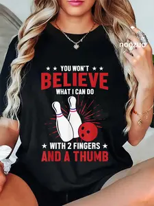 100% Cotton Unisex Bowler Sport Quotes Funny Bowling Lover T-Shirt Casual Top