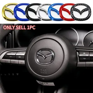 Mazda Car Steering Wheel Logo Sticker, Car Stickers, Interior Personalized Decoration, Creative Modification Replacement Part, Car Accessories
