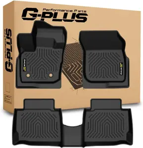 G-PLUS Deep-Tread Floor Mats, Custom-Fit TPE All-Weather Protection for Ford Fusion & Lincoln MKZ 2017-2020, 1st & 2nd Row Black Car Floor Liners