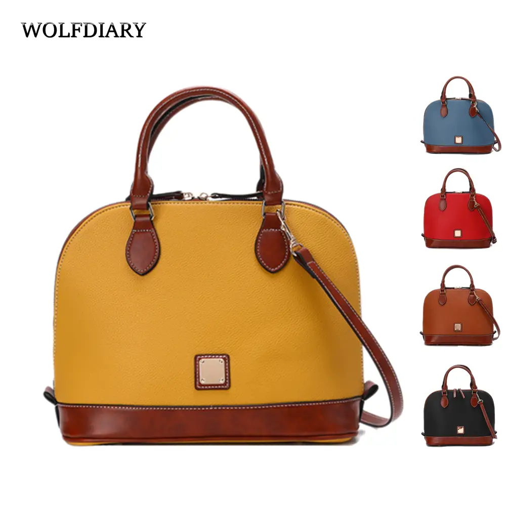 Women's Vintage Large Capacity Dome Bag - Elegant Handbag, with Detachable Shoulder Strap, Red/Black, Classic Vintage Style, Zipper Closure, Polyester