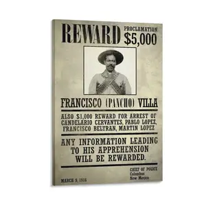 Wanted Francisco Pancho Villa Matted Framed Art Print Wall Decor Poster Gifts